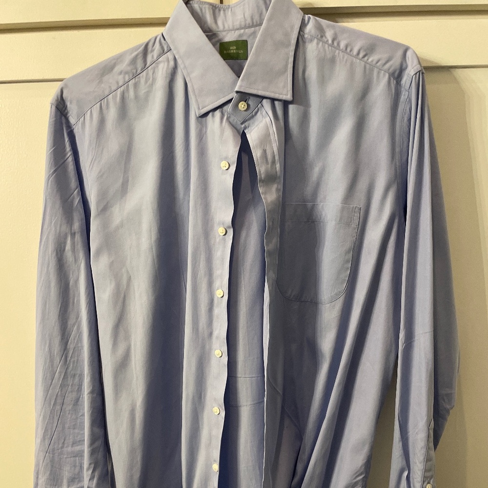 Sid Mashburn Blue Spread Collar Button Down - image 1